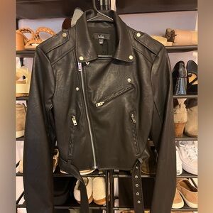 Vegan leather moto jacket
